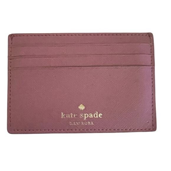 Kate Spade Greta Court Graham Pink Card Holder in Dusty Peony Pink Glitter (EUC) - Picture 7 of 10